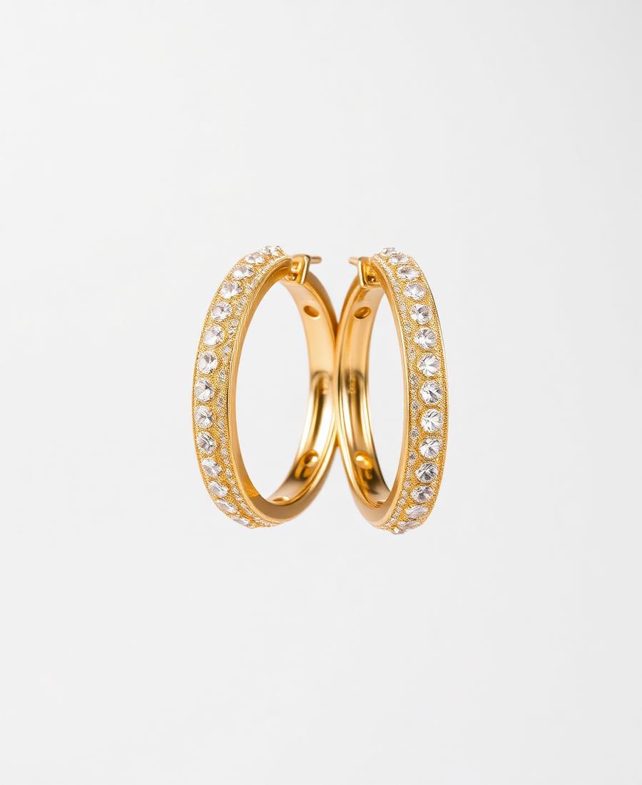 Argola Cravejada — semijoia com folheado a ouro 18k